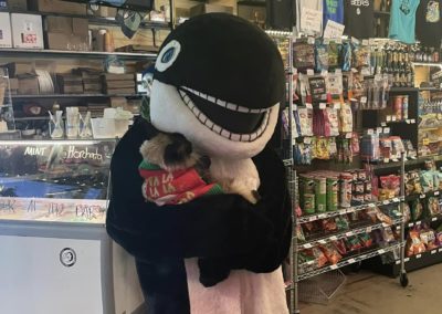 Give Big at Chucks - special guest, Ollie the Viewlands Orca!