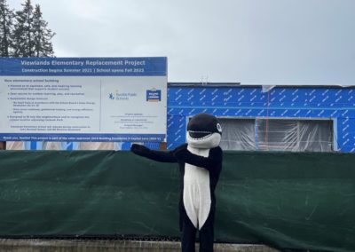 Viewlands Construction site with Ollie the Viewlands Orca
